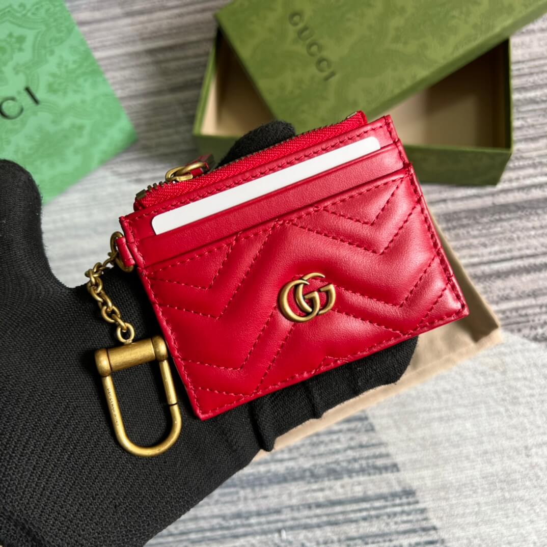 Gucci 627064 Marmont wallet 10cm red COWHIDE