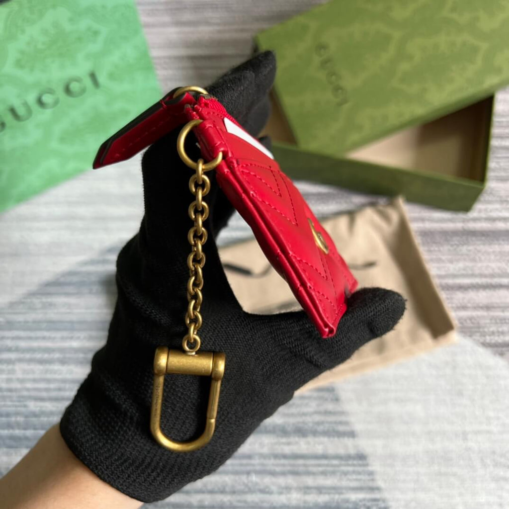 Gucci 627064 Marmont wallet 10cm red COWHIDE