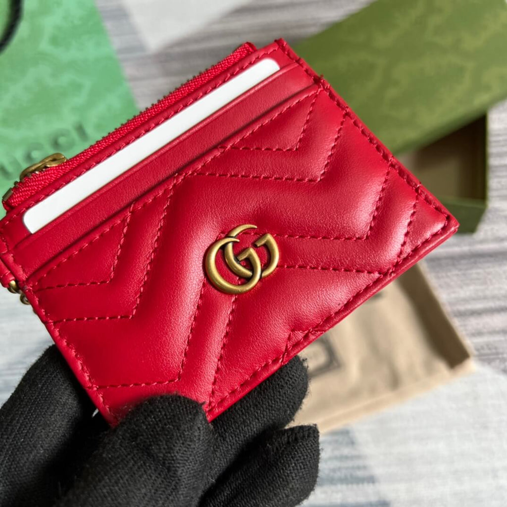 Gucci 627064 Marmont wallet 10cm red COWHIDE