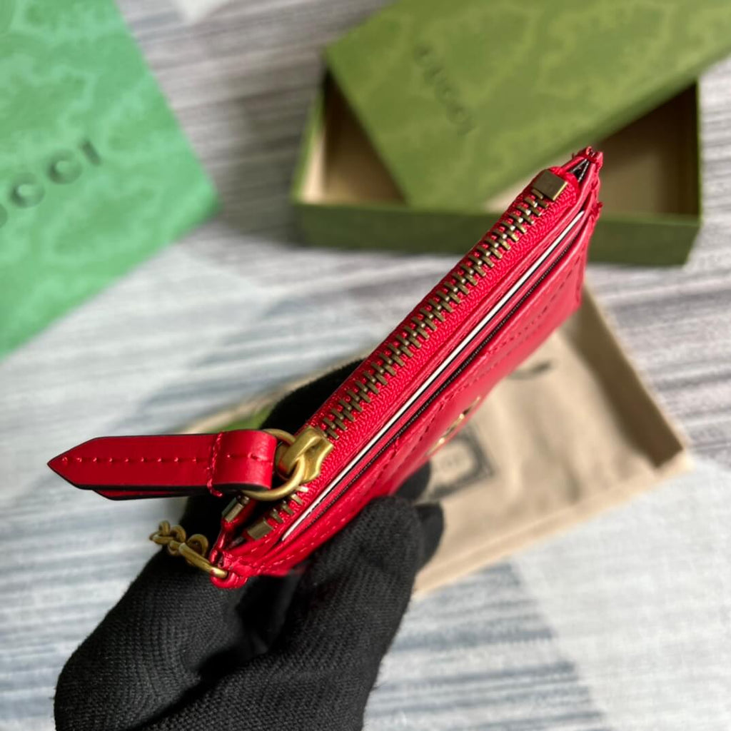 Gucci 627064 Marmont wallet 10cm red COWHIDE