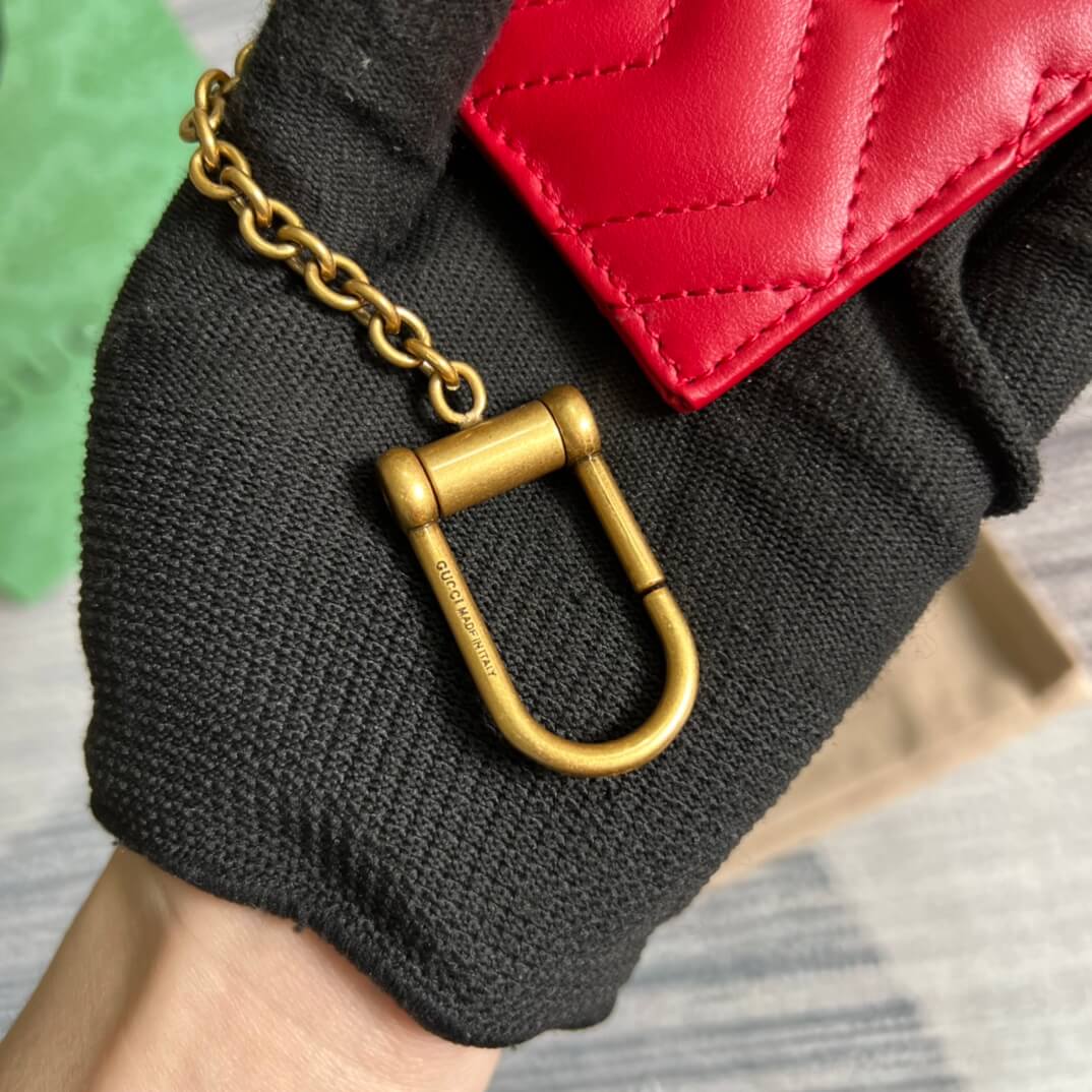 Gucci 627064 Marmont wallet 10cm red COWHIDE