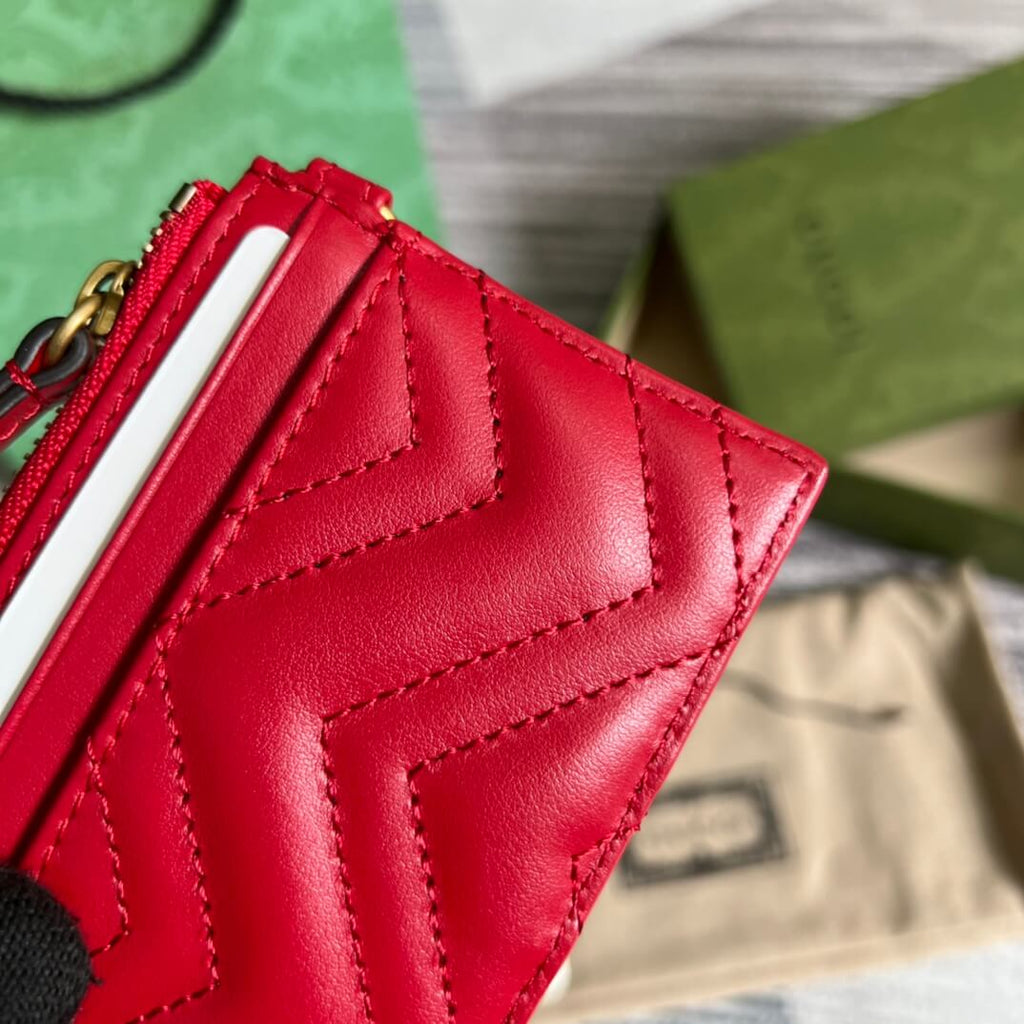 Gucci 627064 Marmont wallet 10cm red COWHIDE