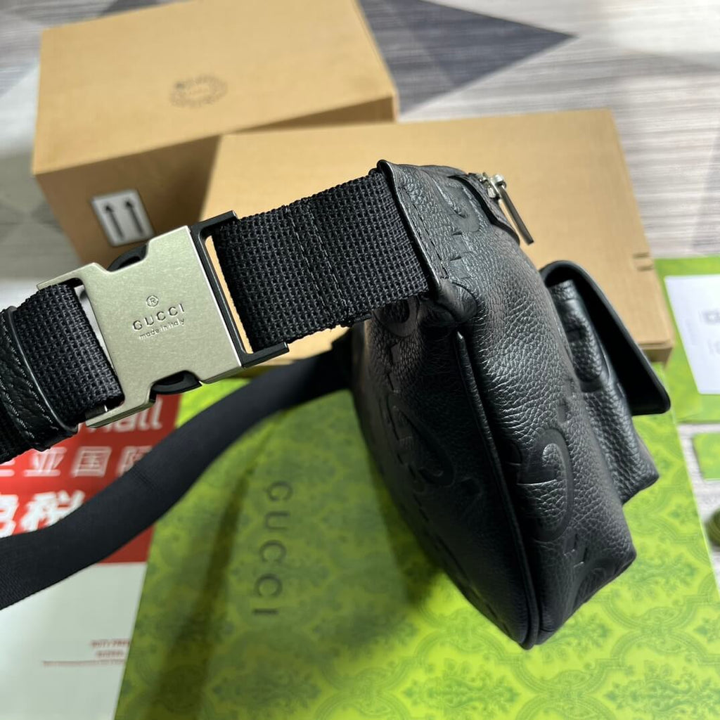 Gucci 645093 fanny pack 28cm black/COWHIDE/ REAL LEATHER