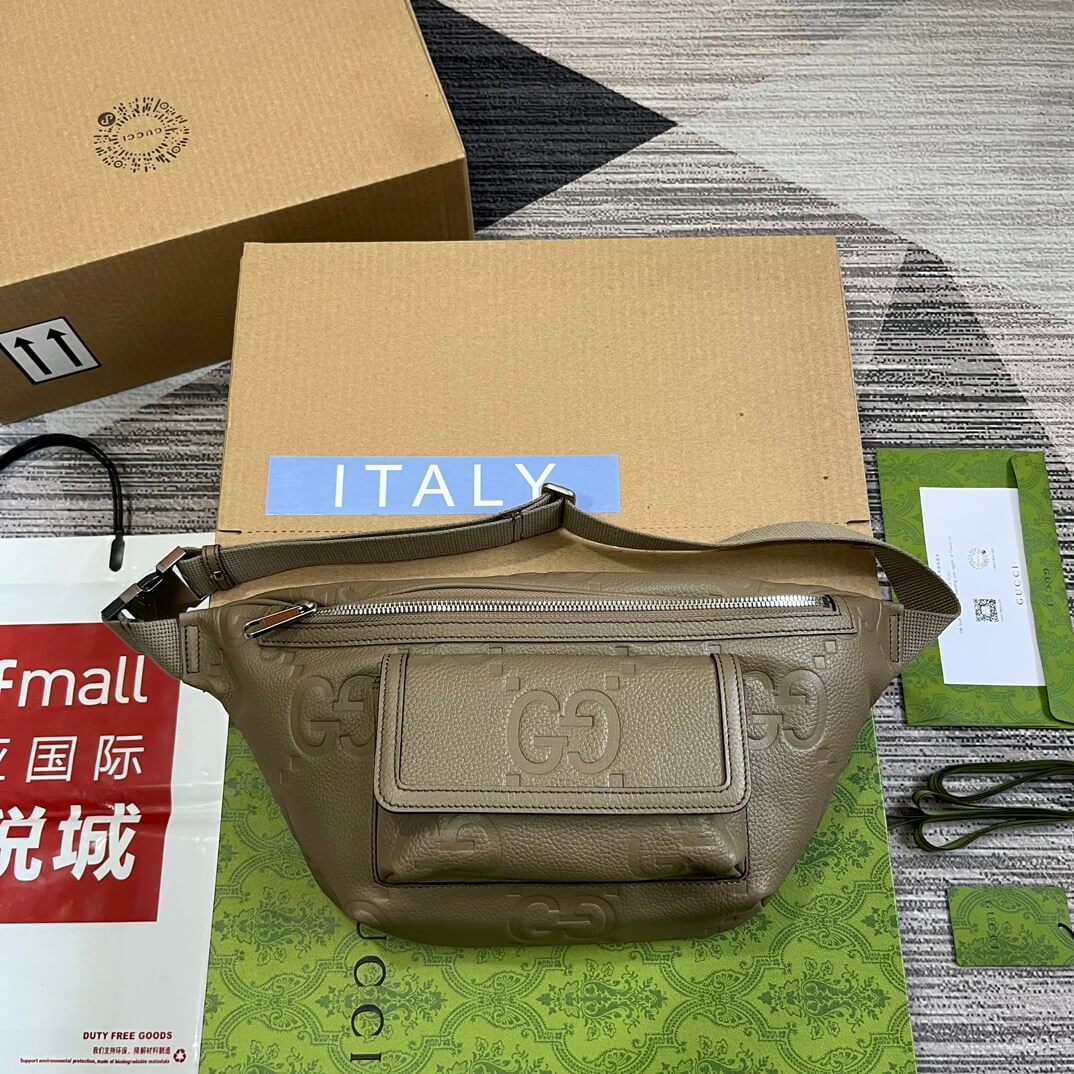Gucci 645093 fanny pack 28cm grey/COWHIDE/ REAL LEATHER