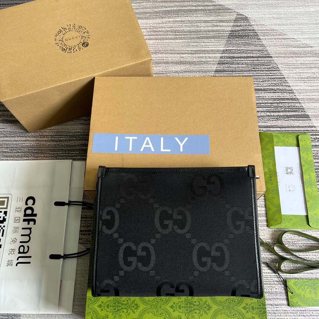 Gucci 699318 clutch bag wallet 26CM black Free shipping