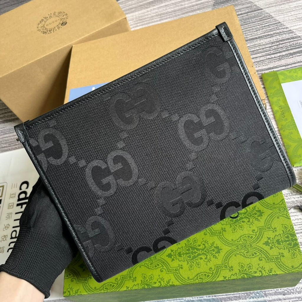Gucci 699318 clutch bag wallet 26CM black Free shipping