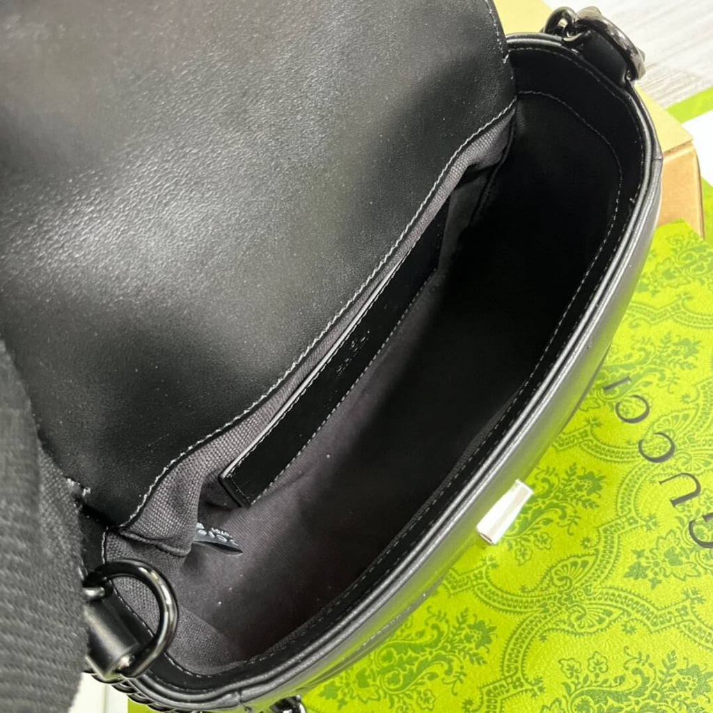 Gucci 739681 Marmont shoulder bag 18cm black Leather