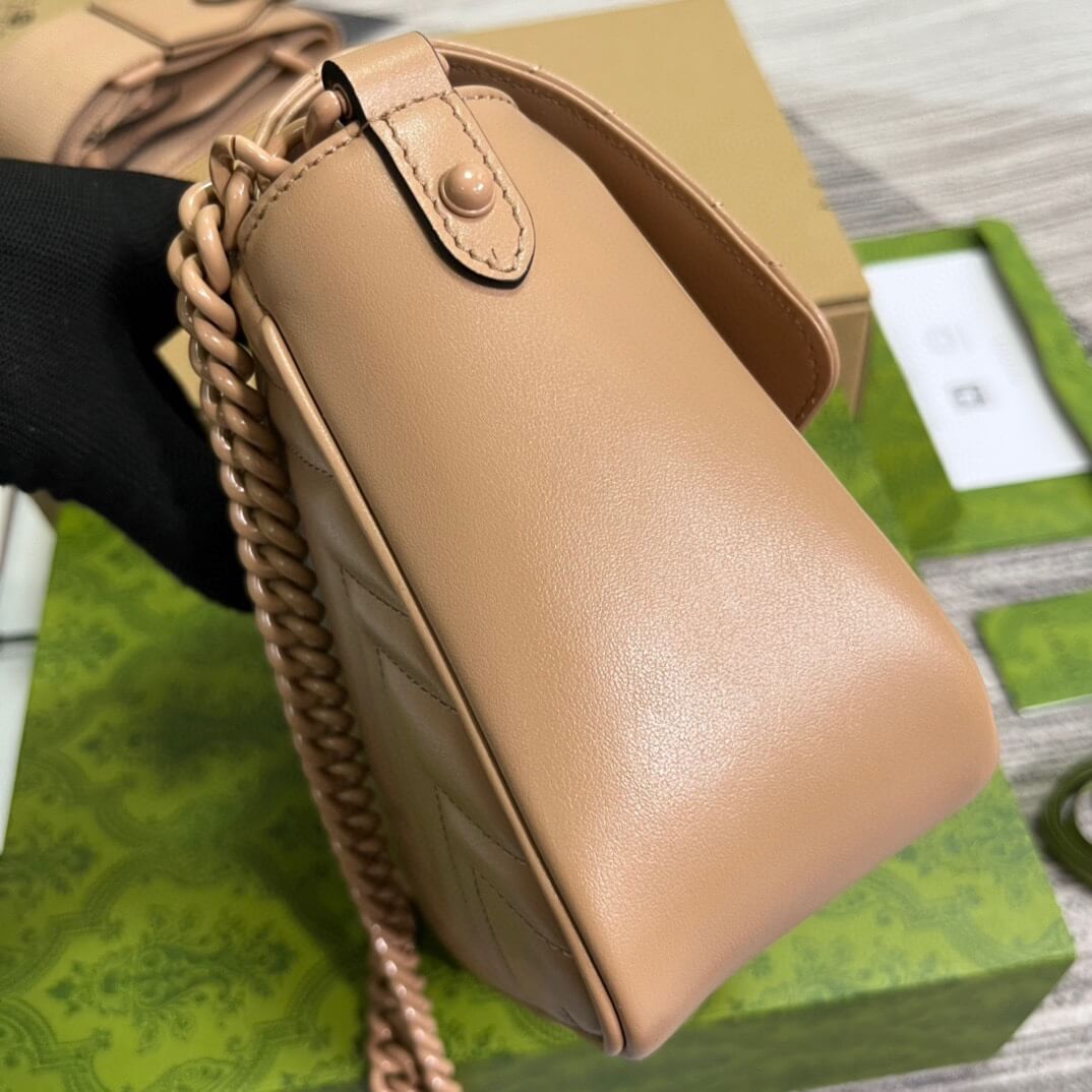 Gucci 739681 Marmont shoulder bag 18cm rose beige Leather