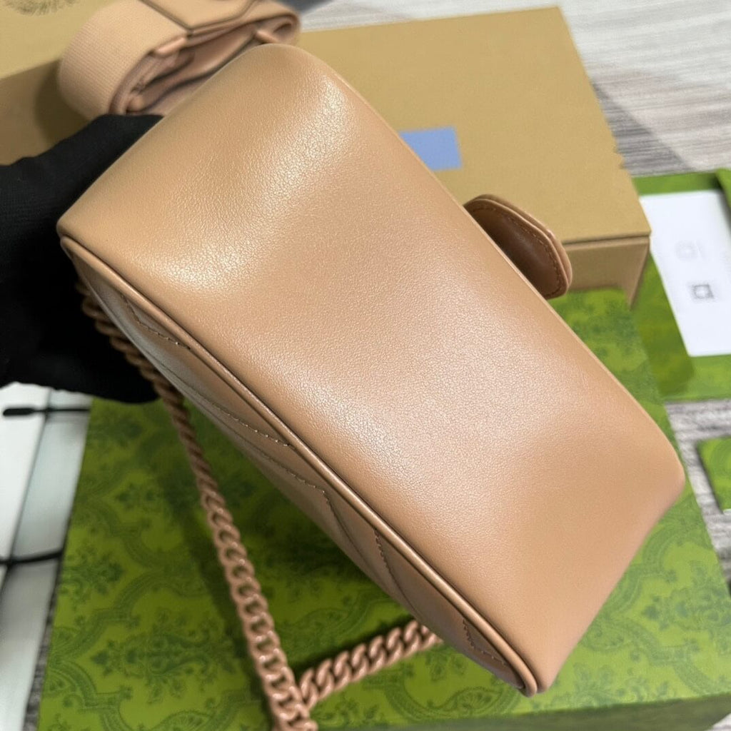 Gucci 739681 Marmont shoulder bag 18cm rose beige Leather