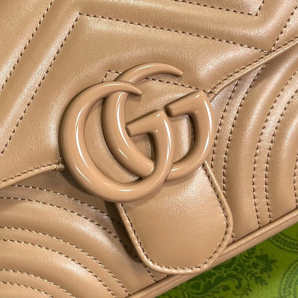 Gucci 739681 Marmont shoulder bag 18cm rose beige Leather
