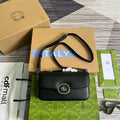 Gucci 739722 Petite Gucci cross body bags 21cm black Leather
