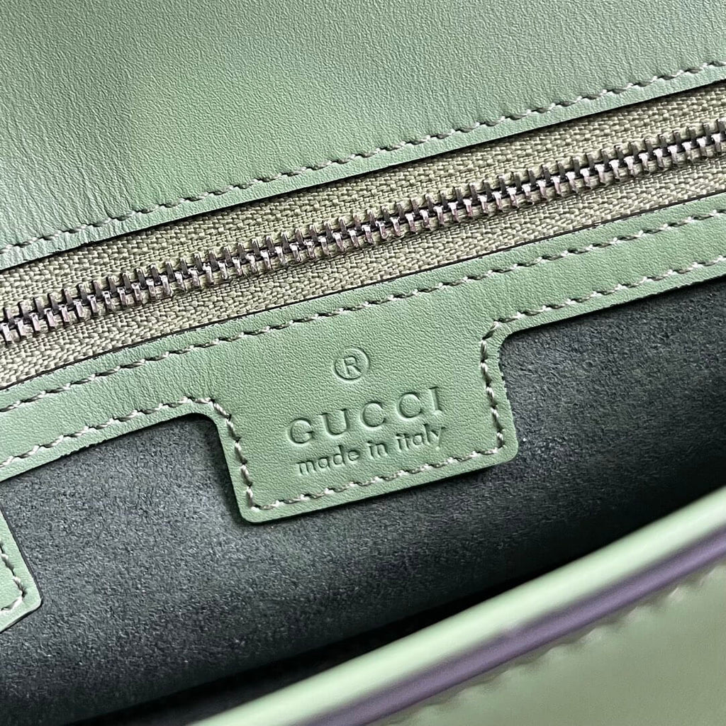 Gucci 739722 Petite Gucci cross body bags 21cm light green Leather