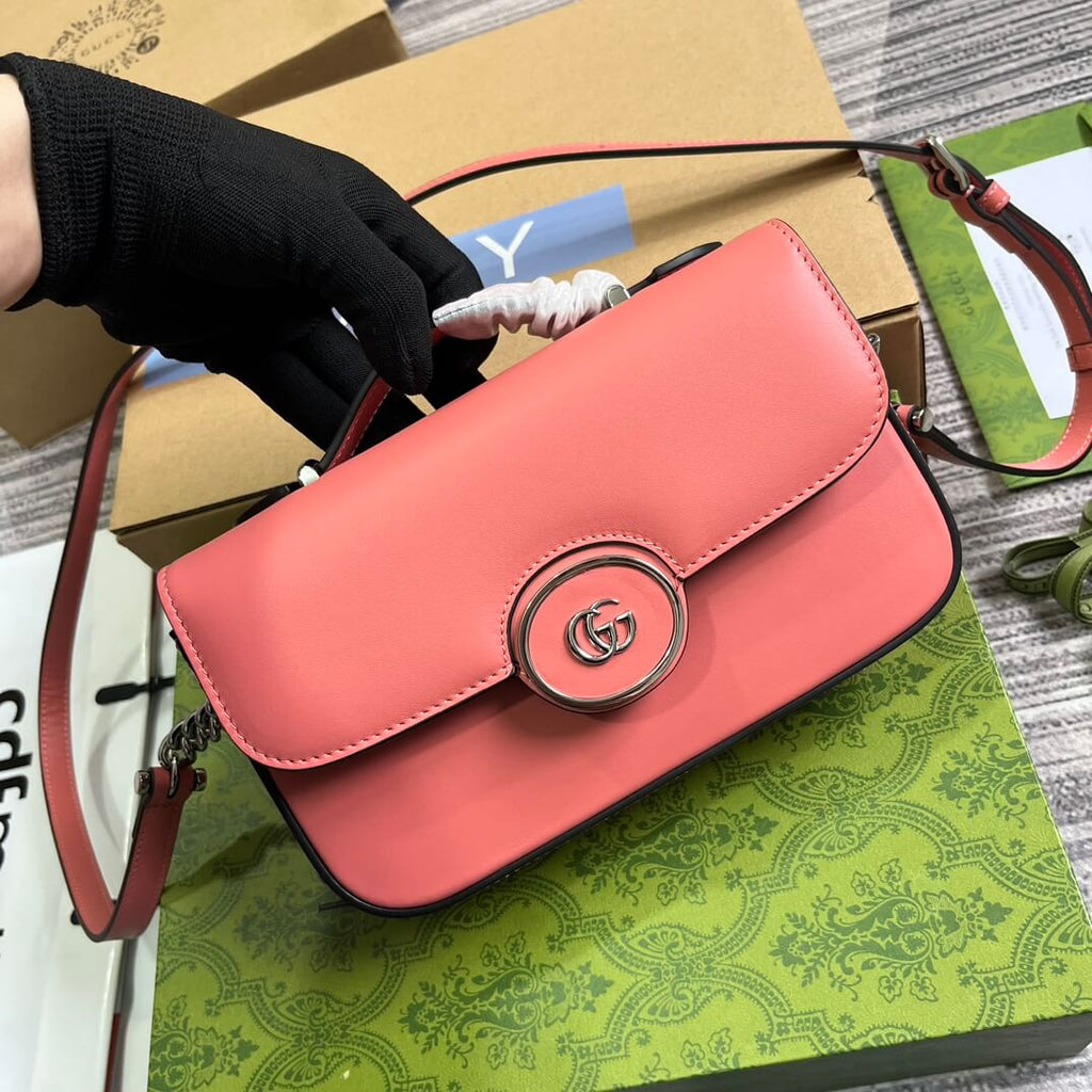 Gucci 739722 Petite Gucci cross body bags 21cm pink Leather
