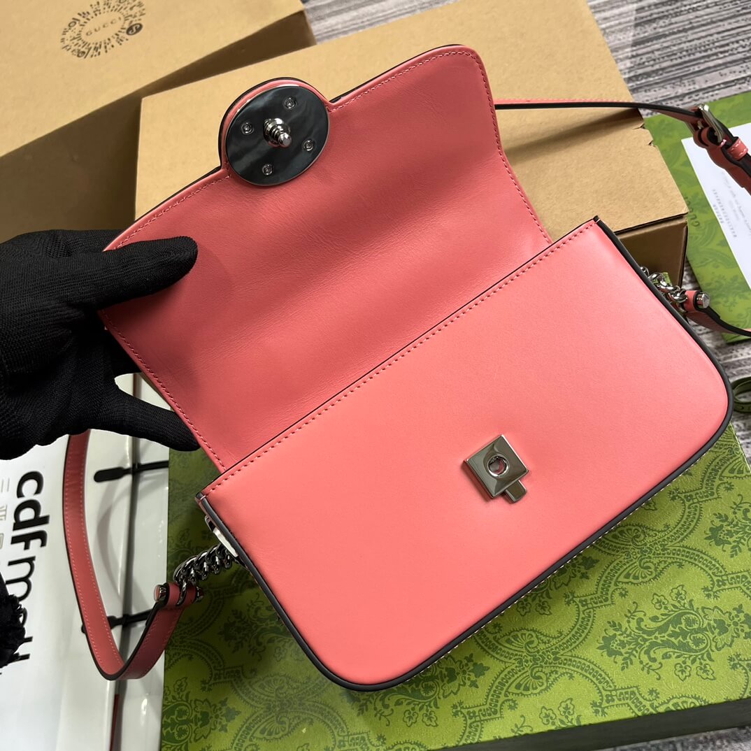 Gucci 739722 Petite Gucci cross body bags 21cm pink Leather