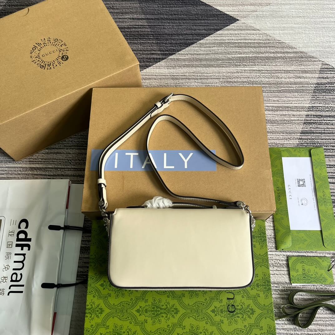Gucci 739722 Petite Gucci cross body bags 21cm white Leather