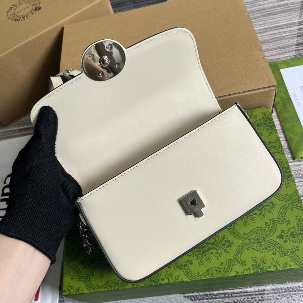 Gucci 739722 Petite Gucci cross body bags 21cm white Leather