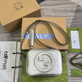 Gucci 742360 Blondie shoulder bag 21cm Silver leather Free shipping