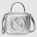 Gucci 744434 Blondie Handbag 17cm silver Leather