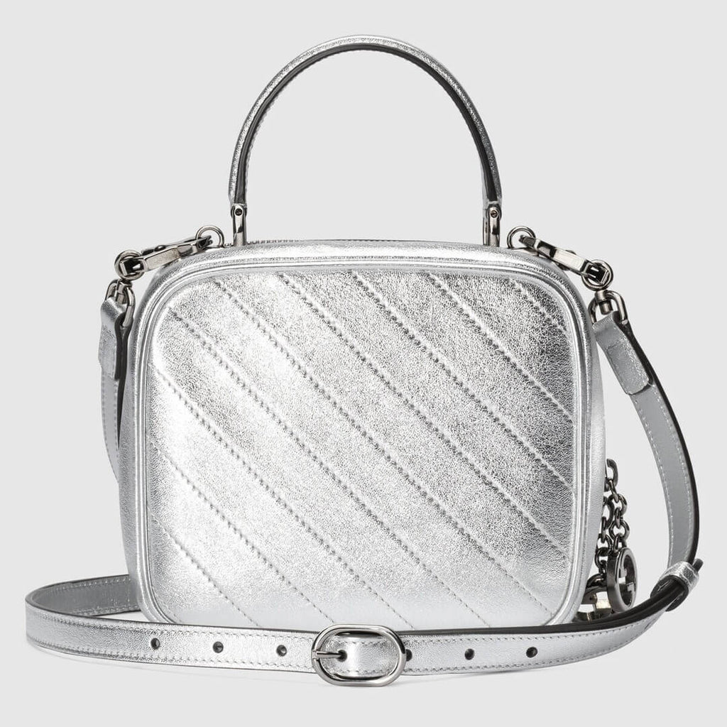 Gucci 744434 Blondie Handbag 17cm silver Leather