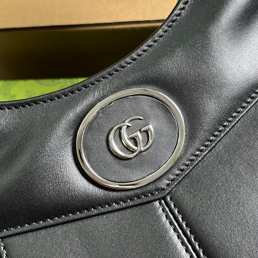 Gucci 745918 totes Handbag 28cm Black/Genuine Leather