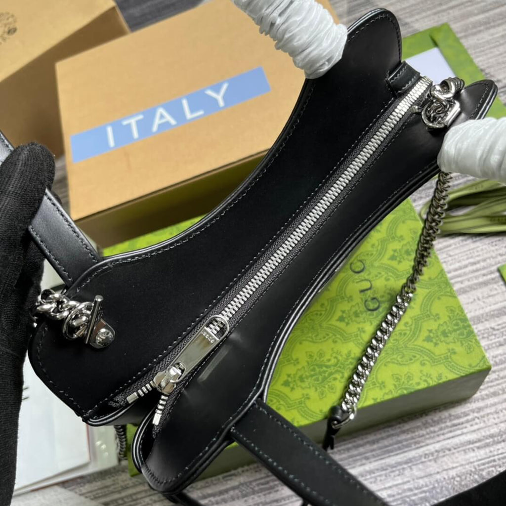 Gucci 745918 totes Handbag 28cm Black/Genuine Leather