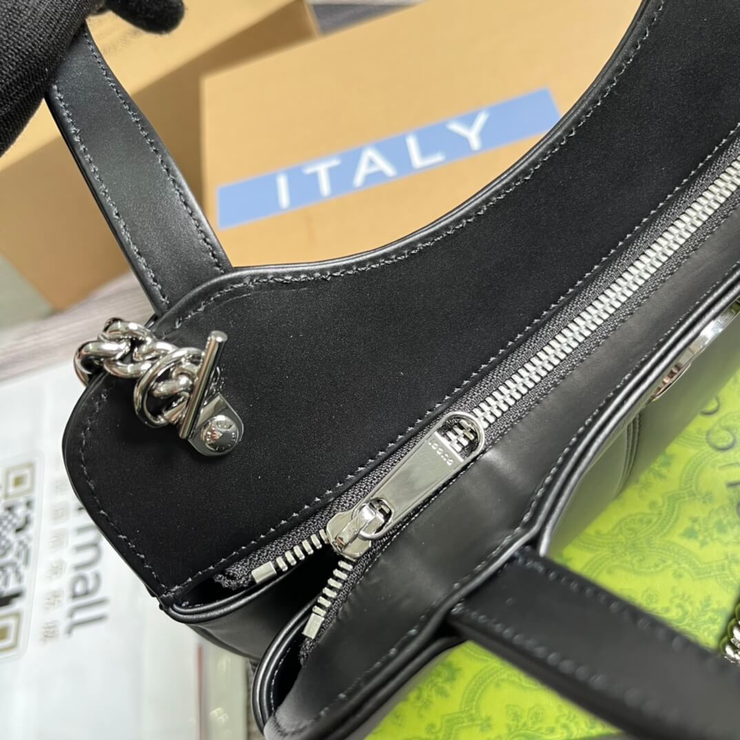 Gucci 745918 totes Handbag 28cm Black/Genuine Leather