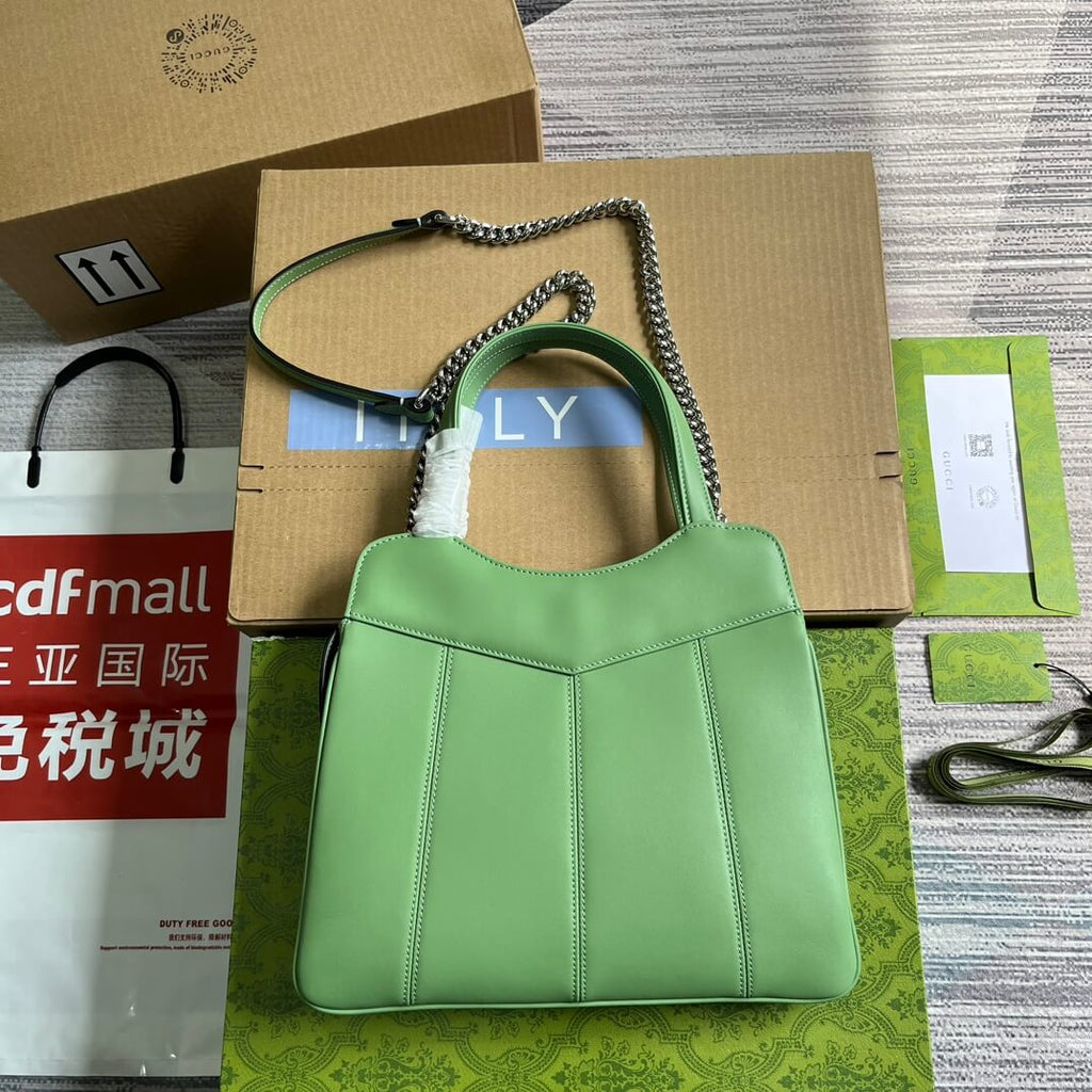 Gucci 745918 totes Handbag 28cm light green/Genuine Leather