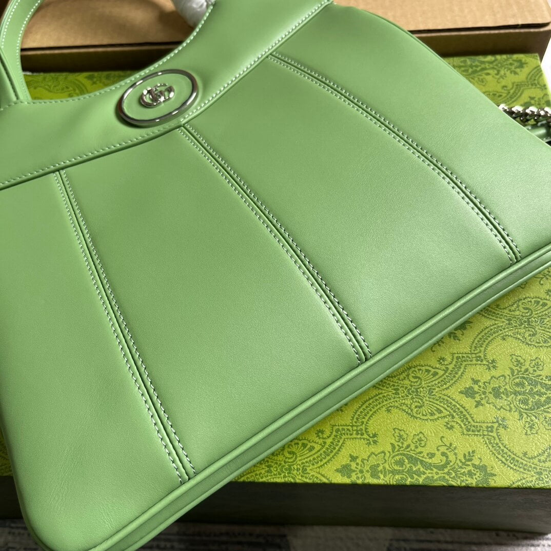 Gucci 745918 totes Handbag 28cm light green/Genuine Leather