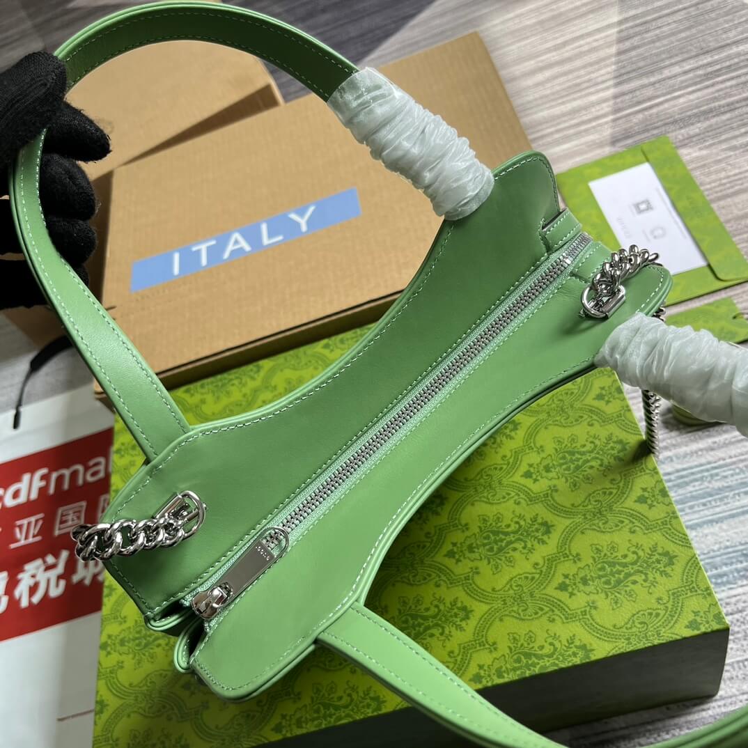 Gucci 745918 totes Handbag 28cm light green/Genuine Leather