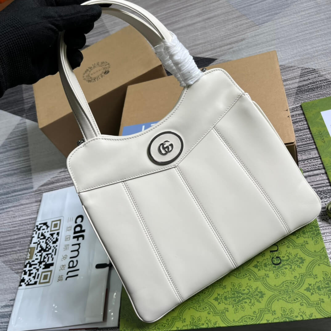 Gucci 745918 totes Handbag 28cm white/Genuine Leather