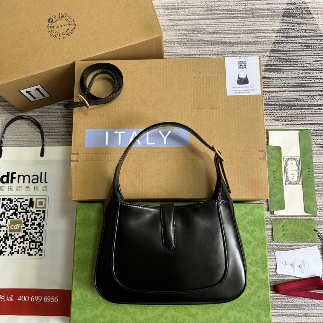 Gucci 636709 subaxillary bag 28cm black cowhide