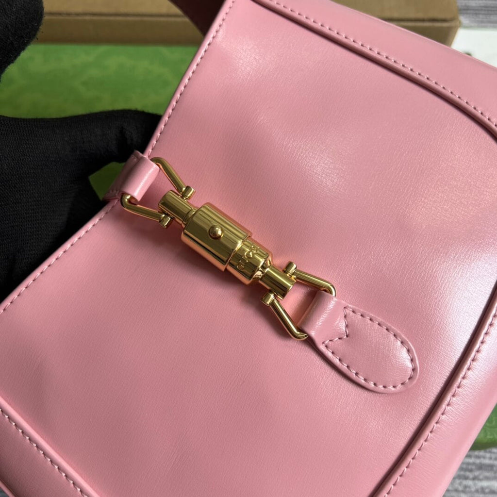 Gucci636709 subaxillary bag 28cm pink cowhide