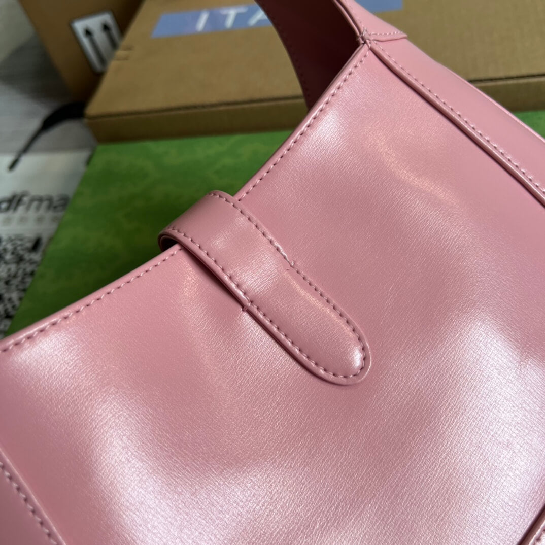 Gucci636709 subaxillary bag 28cm pink cowhide