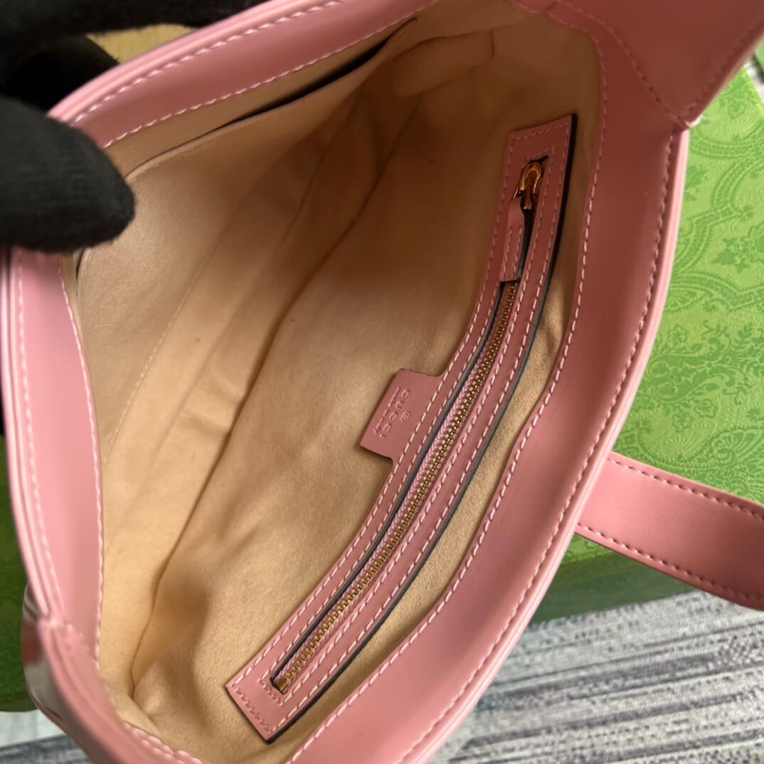 Gucci636709 subaxillary bag 28cm pink cowhide