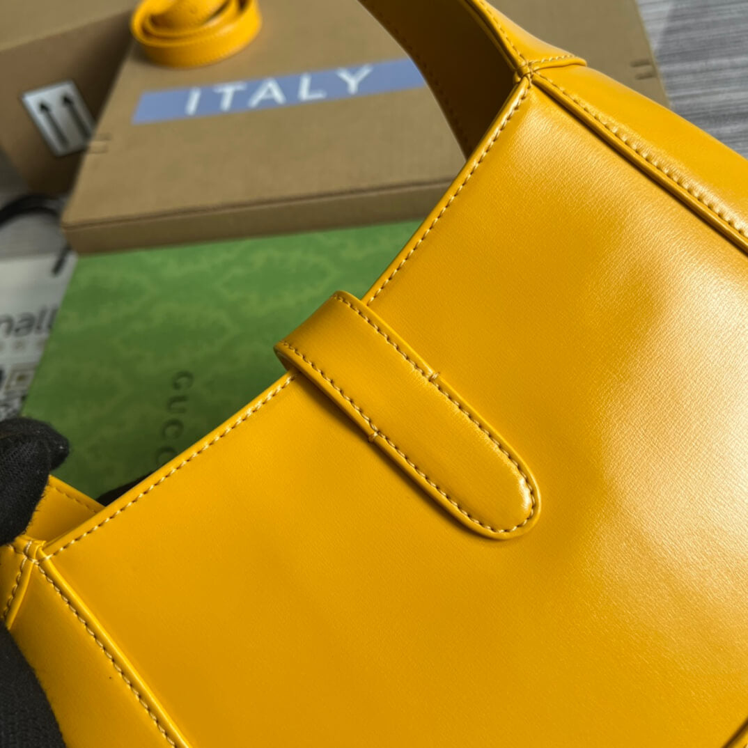 Gucci636709 subaxillary bag 28cm yellow cowhide