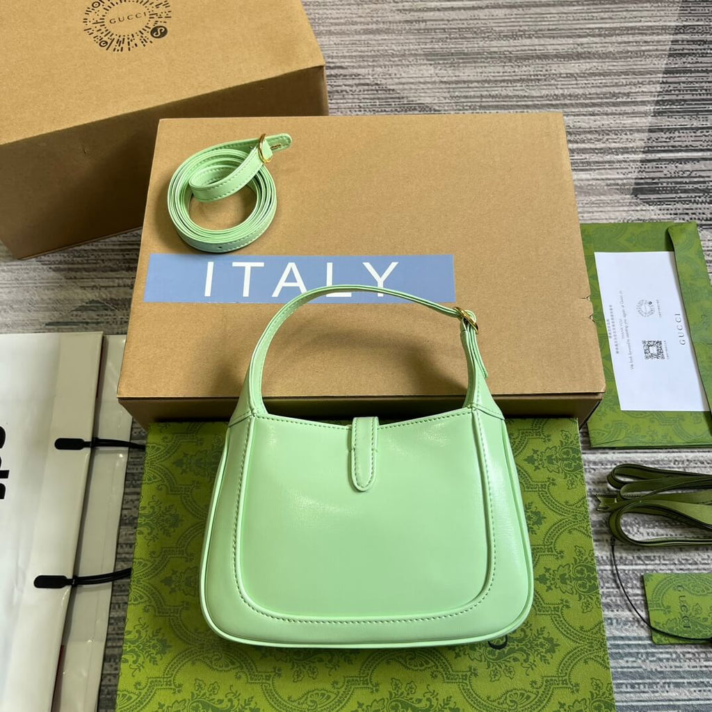Gucci637091 Handbag subaxillary bag 19cm light green cowhide