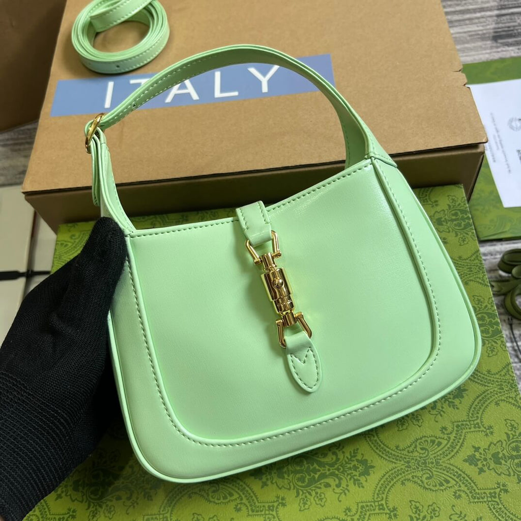 Gucci637091 Handbag subaxillary bag 19cm light green cowhide