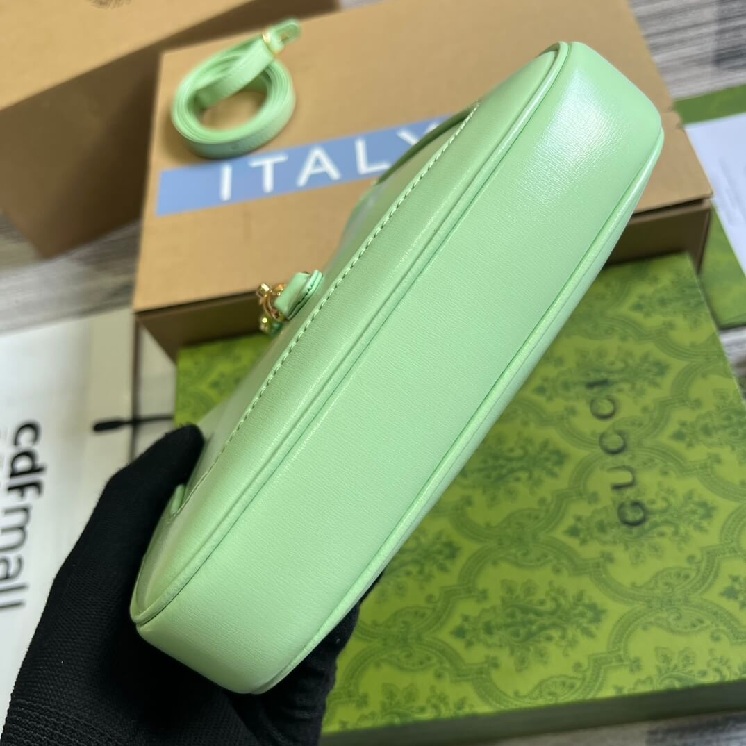 Gucci637091 Handbag subaxillary bag 19cm light green cowhide