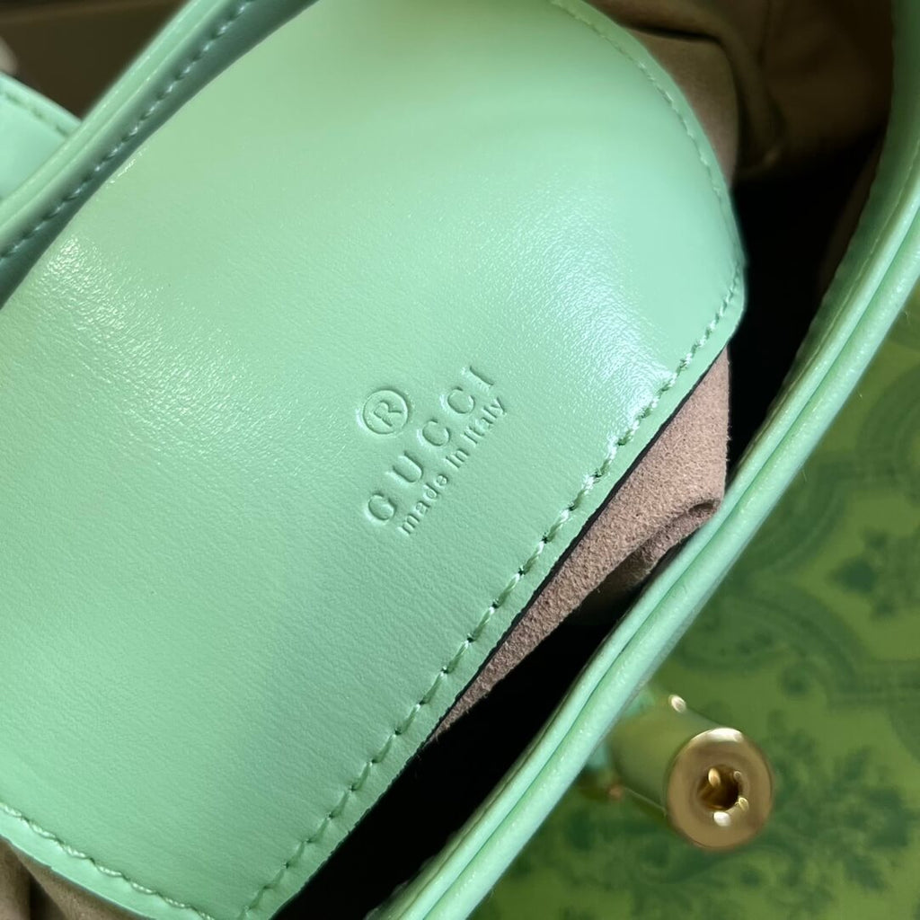 Gucci637091 Handbag subaxillary bag 19cm light green cowhide