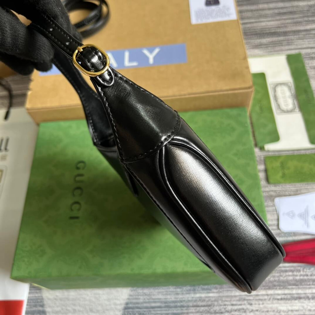 Gucci637091 Handbag subaxillary bag 19cm black cowhide