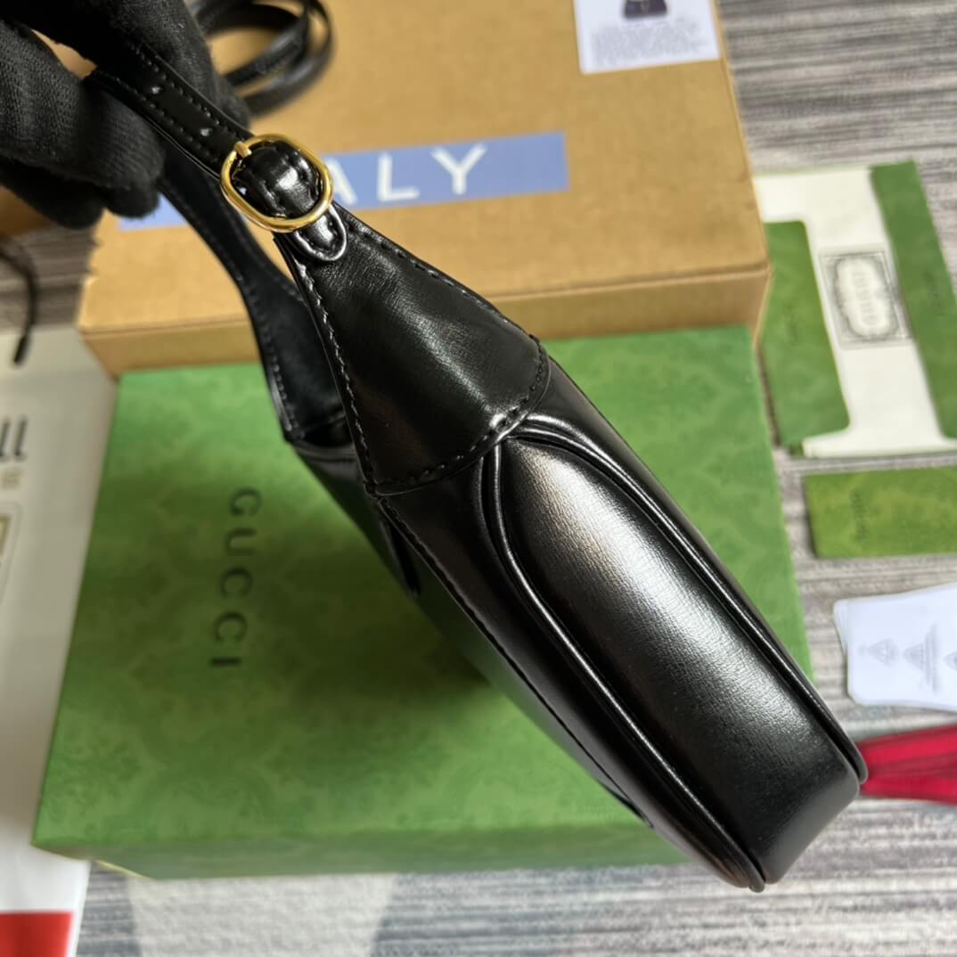 Gucci637091 Handbag subaxillary bag 19cm black cowhide
