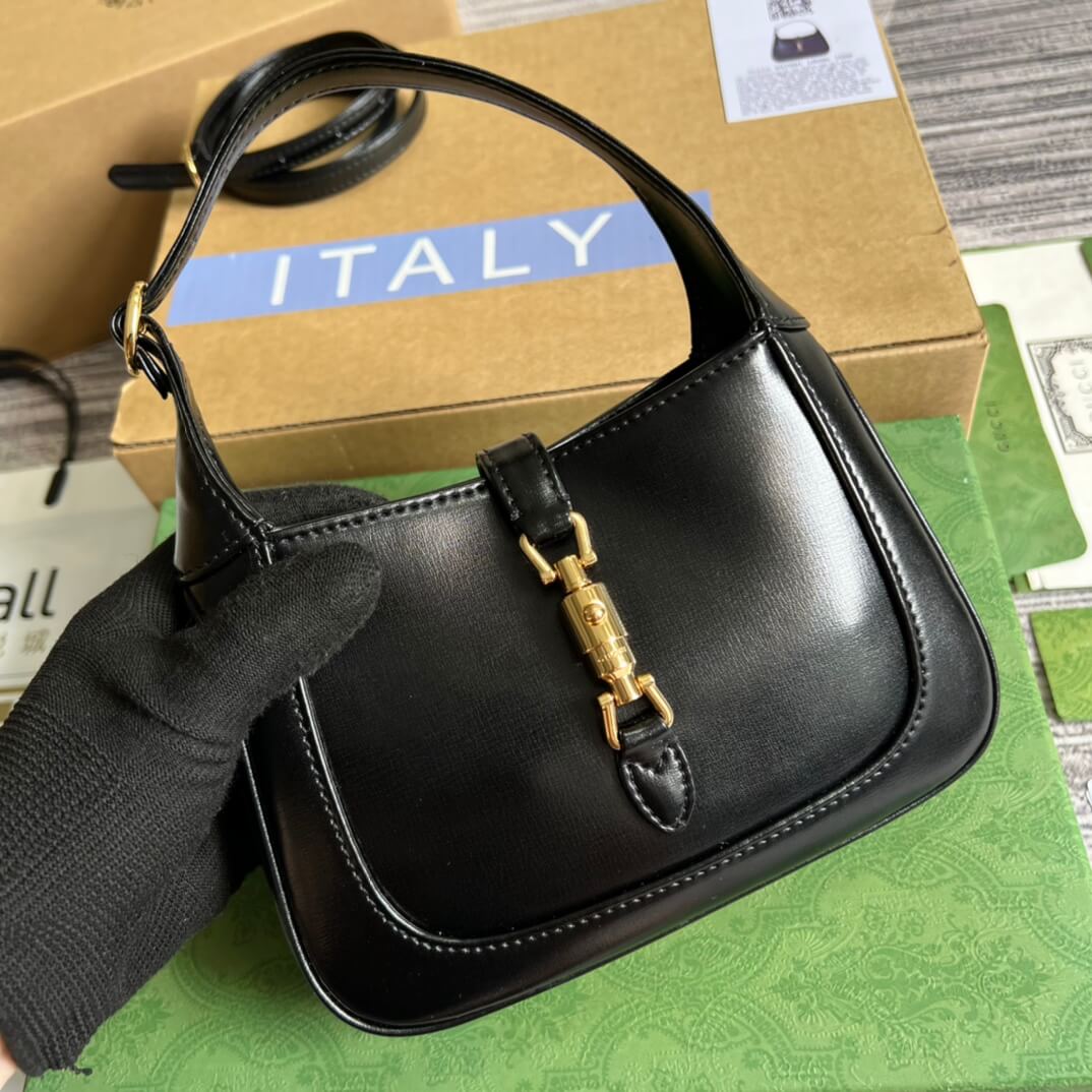 Gucci637091 Handbag subaxillary bag 19cm black cowhide
