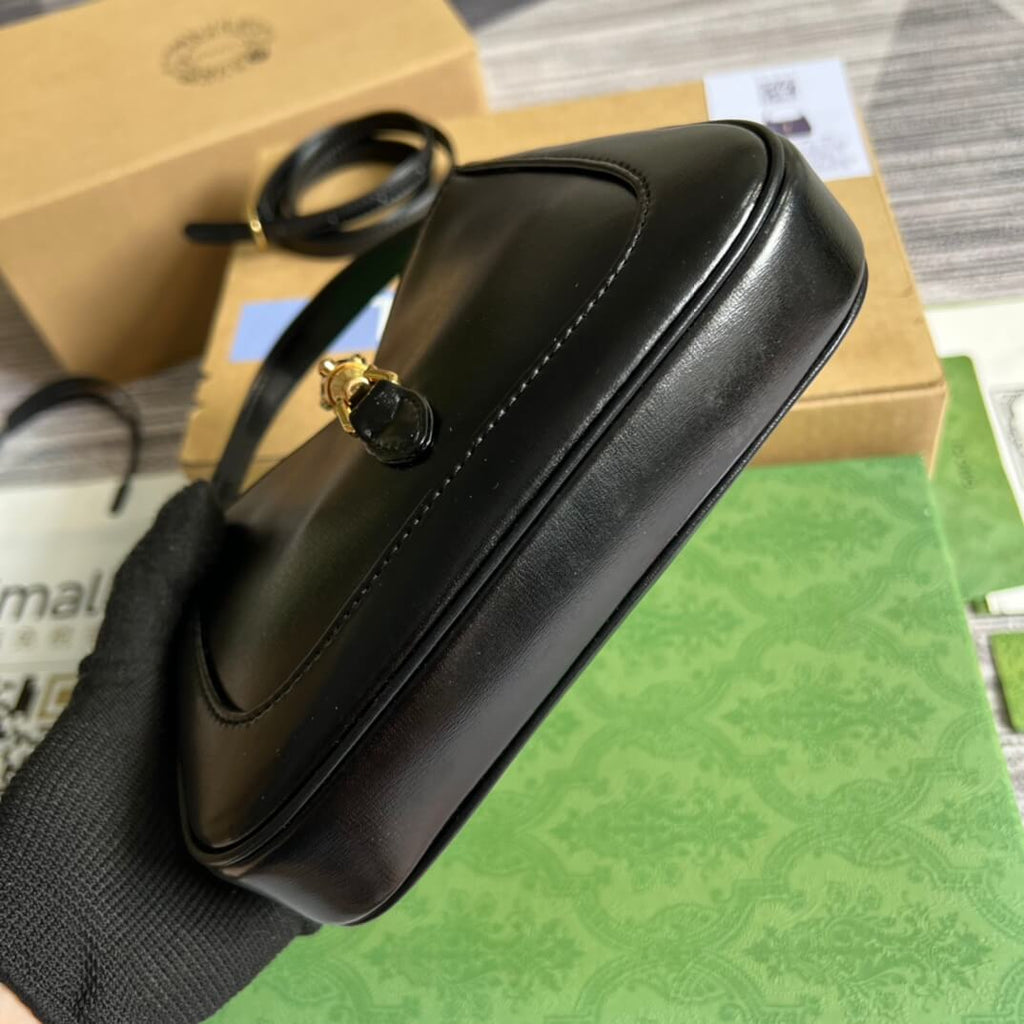 Gucci637091 Handbag subaxillary bag 19cm black cowhide