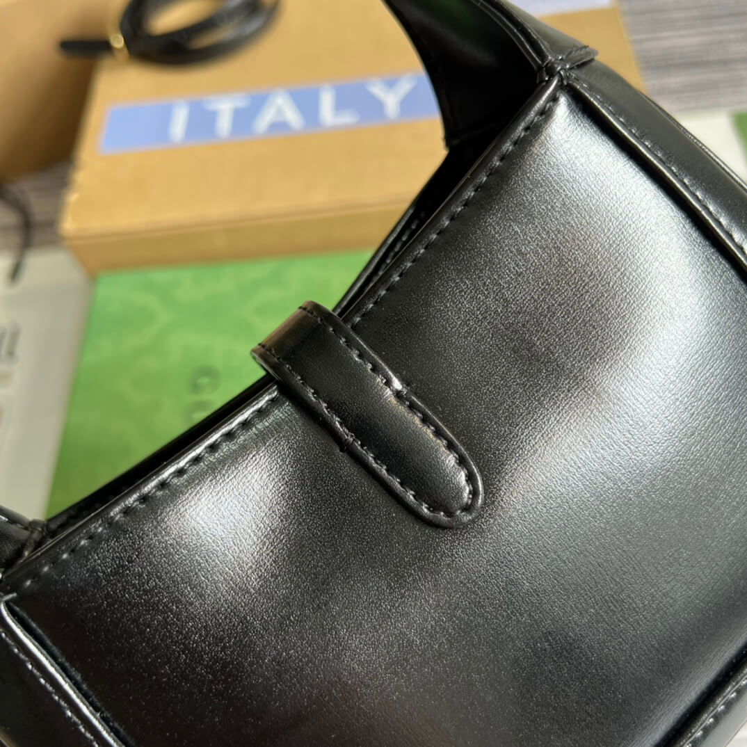 Gucci637091 Handbag subaxillary bag 19cm black cowhide