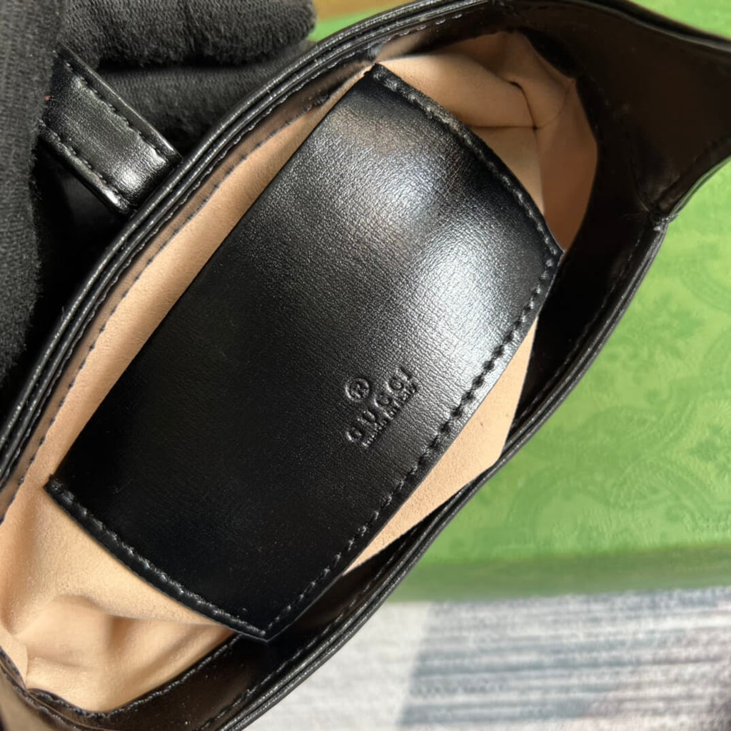 Gucci637091 Handbag subaxillary bag 19cm black cowhide