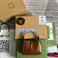 Gucci637091 Handbag subaxillary bag 19cm brown cowhide