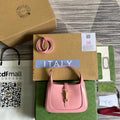 Gucci637091 Handbag subaxillary bag 19cm pink cowhide