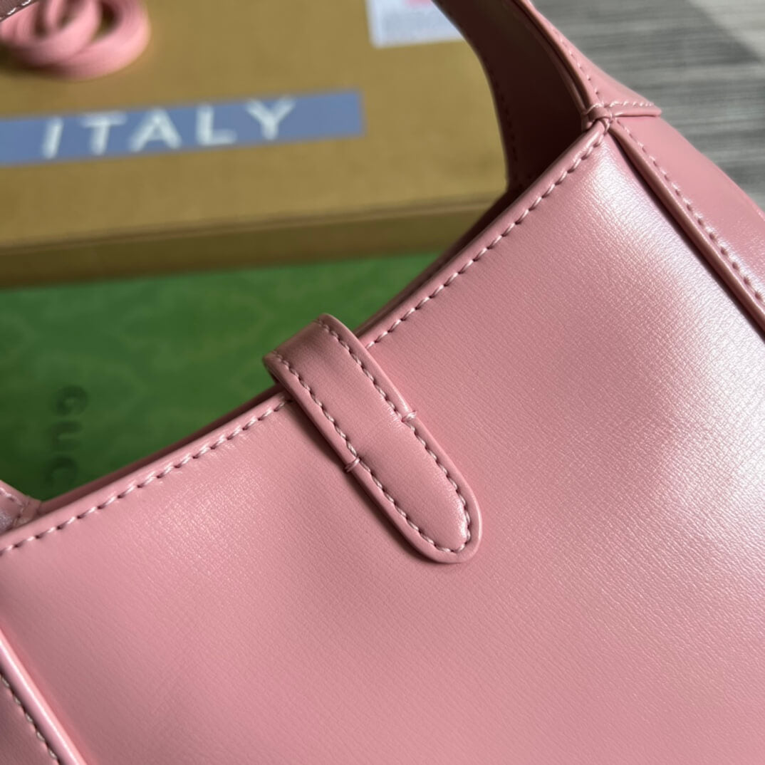 Gucci637091 Handbag subaxillary bag 19cm pink cowhide
