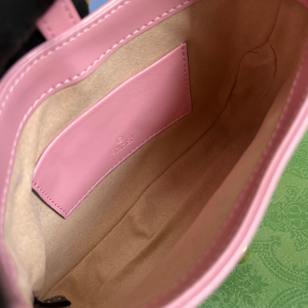 Gucci637091 Handbag subaxillary bag 19cm pink cowhide