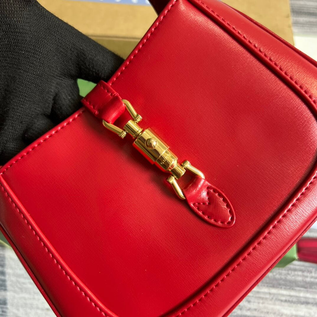 Gucci637091 Handbag subaxillary bag 19cm red cowhide